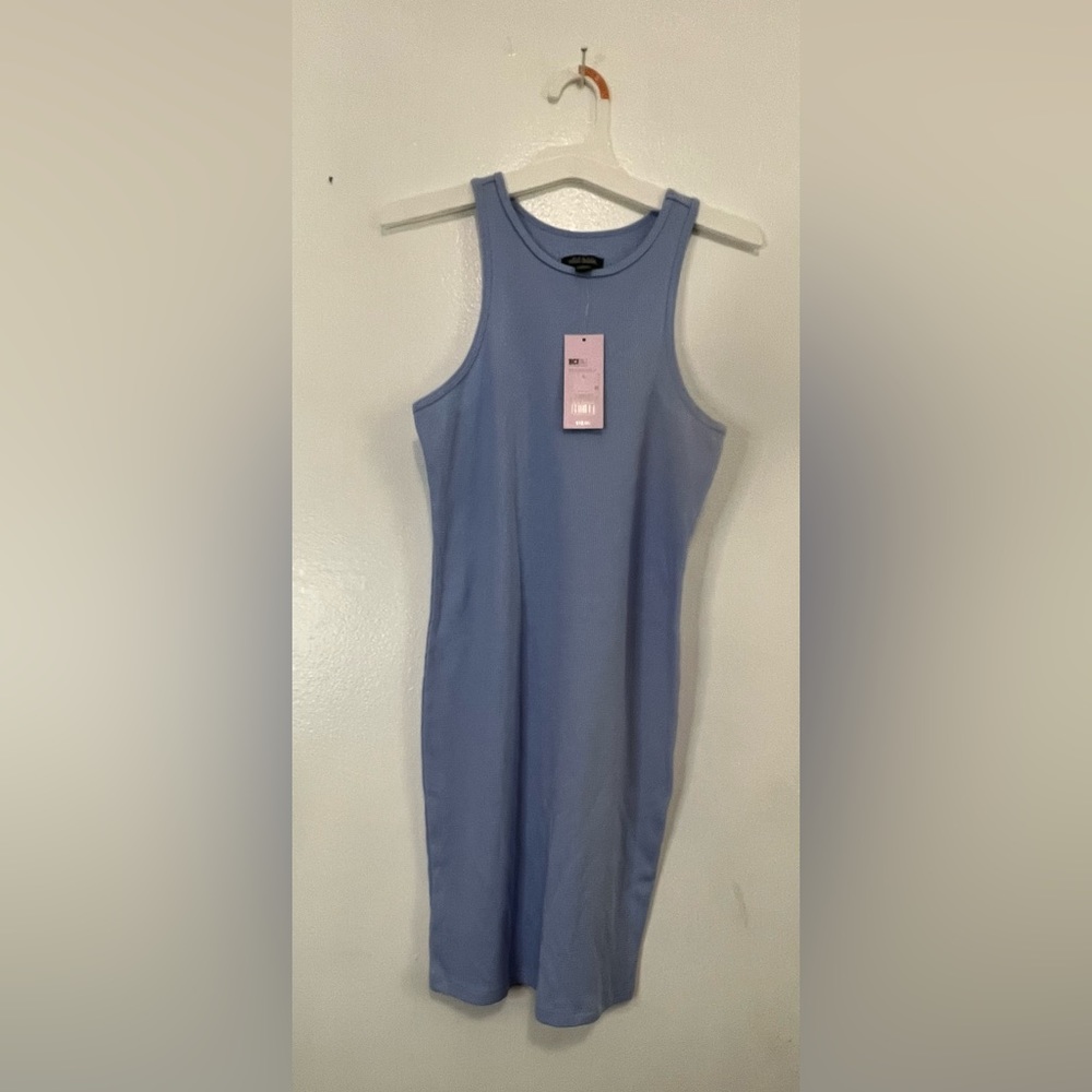 Wild Fable Women's Ribbed Tank Dress Scoop Neck Sleeveless Knee Length.
